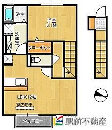 サンドハウスB 1LDKの間取図画像