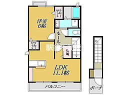 ビクトワール 1LDKの間取図画像