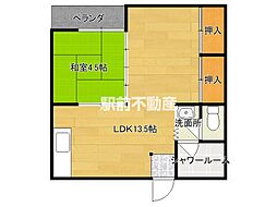 コーポゆり 1LDKの間取図画像