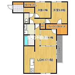 クインス ベル 3LDKの間取図画像