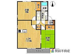 ルミエールA 2LDKの間取図画像