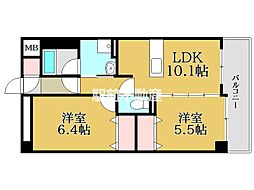 モンヴィラージュ佐賀駅前 2LDKの間取図画像