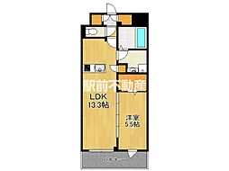 S-RESIDENCE佐賀天神aline 1LDKの間取図画像
