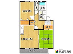 フェルメールヒルズ 2DKの間取図画像