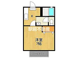 ヴェールパレ神野 1Kの間取図画像