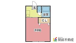 コーポ野田 1Kの間取図画像