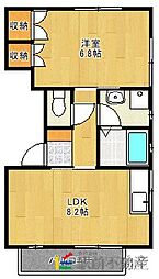 コーポn 1LDKの間取図画像