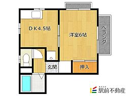 コーポダイシン 1DKの間取図画像