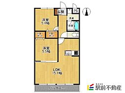 ラディスター 2LDKの間取図画像