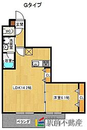 MOCO-DICE 1LDKの間取図画像