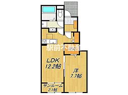 ハピネスIV 1LDKの間取図画像