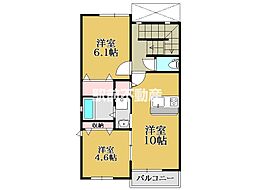 プレミアム県庁前 2LDKの間取図画像