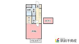 グランデ八仙 1Kの間取図画像