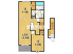 メゾン・ド・アムール II 2LDKの間取図画像