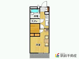 レオパレス佐賀多布施 1Kの間取図画像