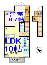 エスペランサ3 1LDKの間取図画像