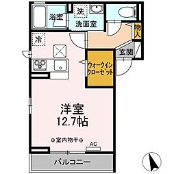 メルツ ワンルームの間取図画像