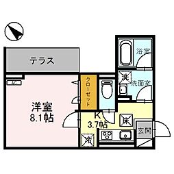 D-ROYAL中央WEST 1Kの間取図画像