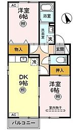 ハイツボナール 2LDKの間取図画像