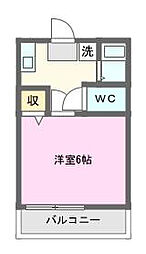 コーポSUGIYAMA 1Kの間取図画像