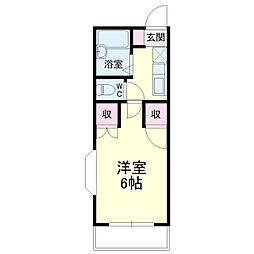 メゾンドヒロ 1Kの間取図画像