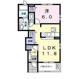 シャルマン3 1LDKの間取図画像