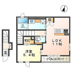 エルシオン 1LDKの間取図画像