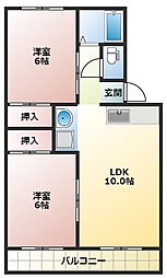立石マンション 2LDKの間取図画像