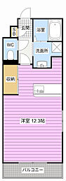 プランドール 1Kの間取図画像