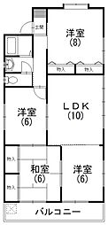 住吉Uハイツ 4LDKの間取図画像