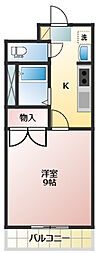 リゾーム高見 1Kの間取図画像