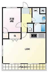 コートビレッジ渡瀬 1LDKの間取図画像