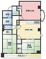 ホリホックイン和田 3LDKの間取図画像
