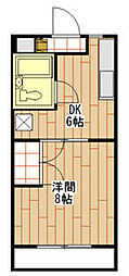 マンションヒカリ1 1DKの間取図画像