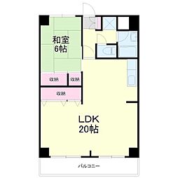 キャトルセゾン 1LDKの間取図画像