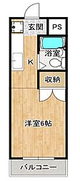 パビリオンアオシマ ワンルームの間取図画像