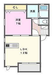 VERDE1 1LDKの間取図画像