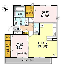 向日葵 2LDKの間取図画像
