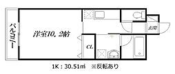 ドエルスィーツ 1Kの間取図画像