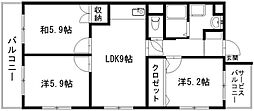 ラフォーレ東 3LDKの間取図画像