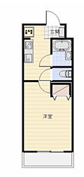 グランドゥール3 1Kの間取図画像