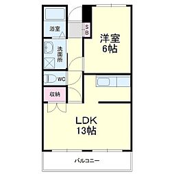 東海ホーム鴨江 1LDKの間取図画像