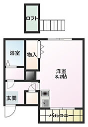 レリブ野口 1Kの間取図画像