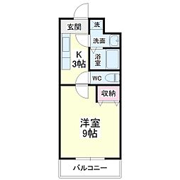ブルースハープ2 1Kの間取図画像