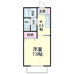 ルーム緑ノ丘 1Kの間取図画像