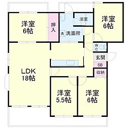 バーディ蜆塚 4LDKの間取図画像