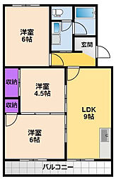 柳田マンション 3LDKの間取図画像