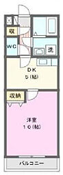 クレアトゥール・1 1DKの間取図画像