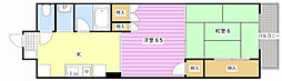 エンブレム元浜 1LDKの間取図画像