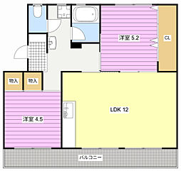 芳川マンション 2LDKの間取図画像